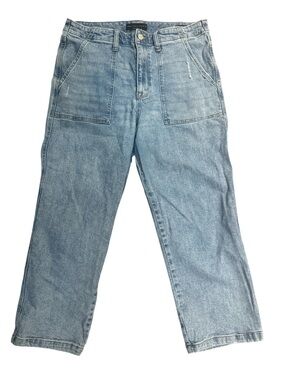 Sanctuary Denim Vacation Crop High Rise Flare Jeans Light Wash size 31
